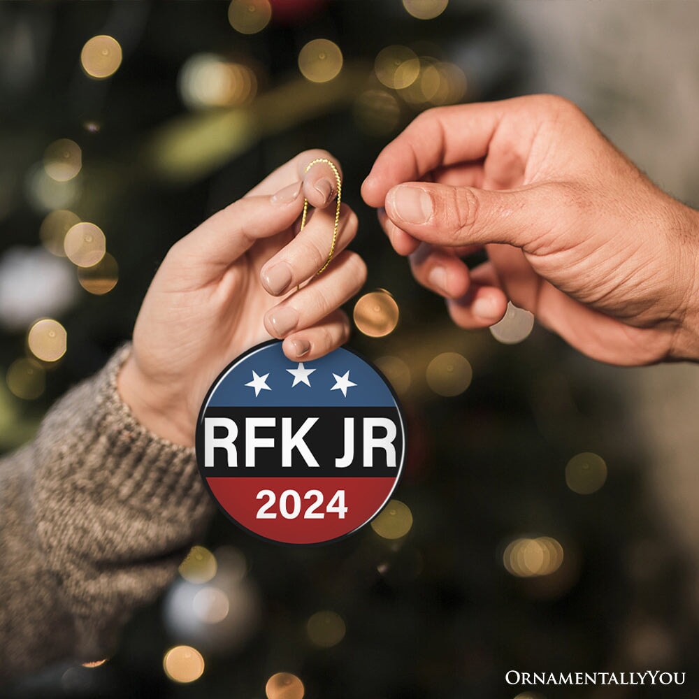 RFK JR for President 2024 in Black Ornament, Robert Kennedy OrnamentallyYou 