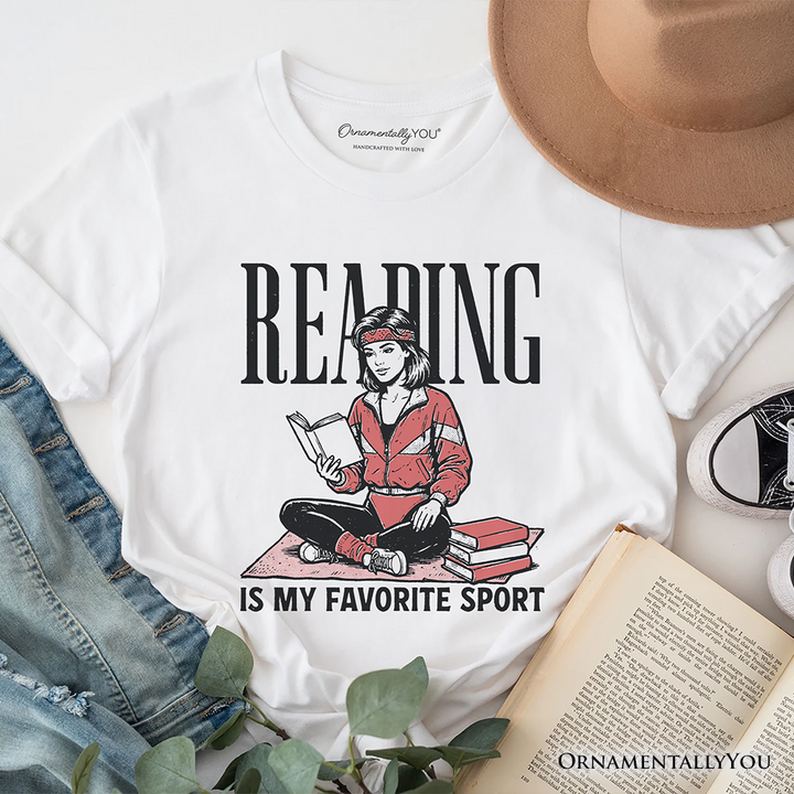 Reading Is My Favorite Sport Bookworm T-Shirt, Retro Bibliophile Tee