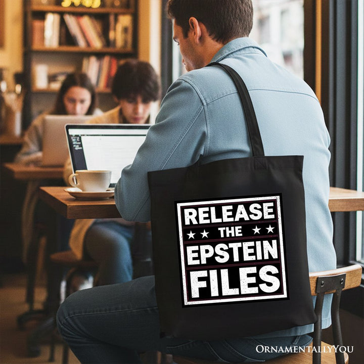 Release The Epstein Files Canvas Tote Bag, Justice Demand Protest Gift Shopper OrnamentallyYou 