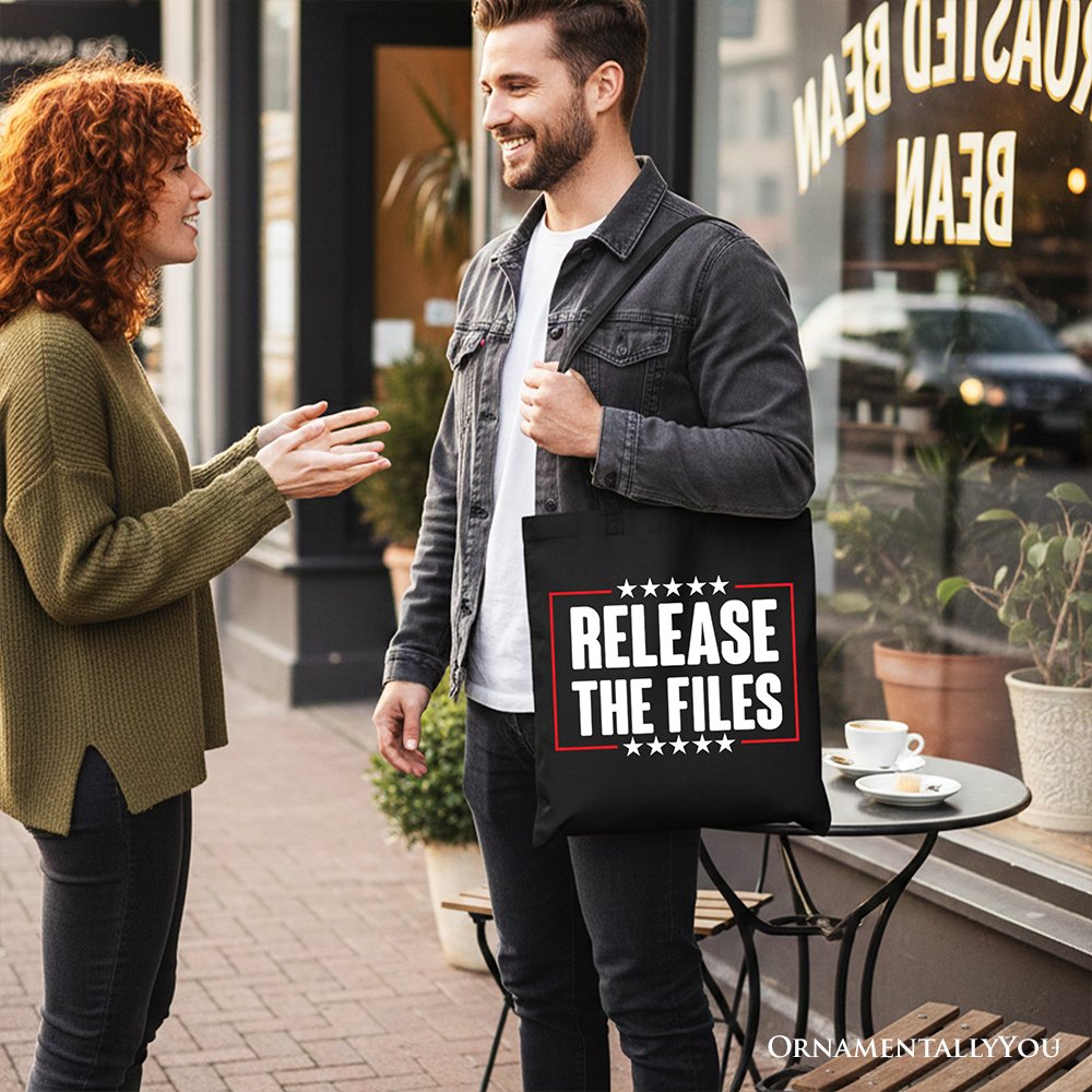 Release The Files Protest Canvas Tote Bag, Government Transparency Resistance Gift Shopper OrnamentallyYou 