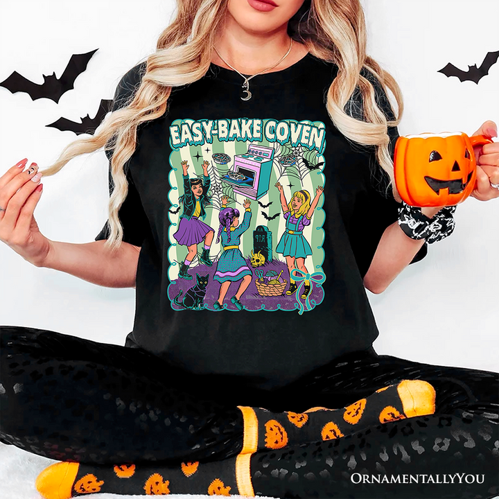 Retro Easy-Bake Coven Horror Movie T-Shirt, Funny Retro Witch Halloween Tee