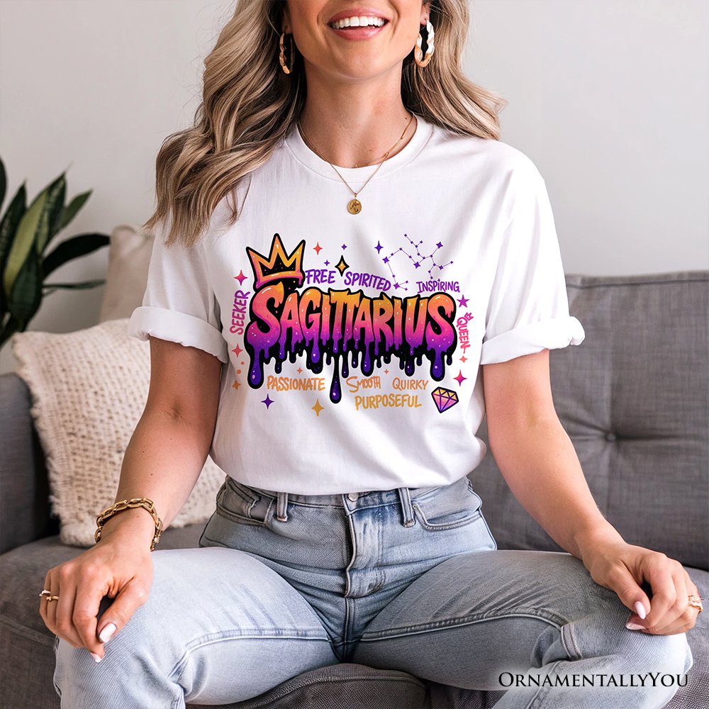 Sagittarius Graffiti Zodiac T-Shirt, Street Style Astrology Horoscope Tee T-Shirts OrnamentallyYou 