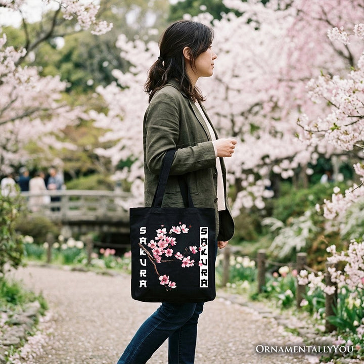 Sakura Cherry Blossom Tote Bag, Vintage Japanese Spring Floral Gift Shopper Tote Bag OrnamentallyYou 