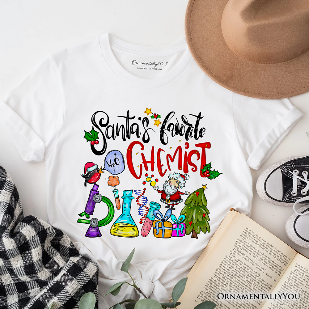 Santa's Favorite Chemist T-Shirt, Merry Christmas Chemistry Tee