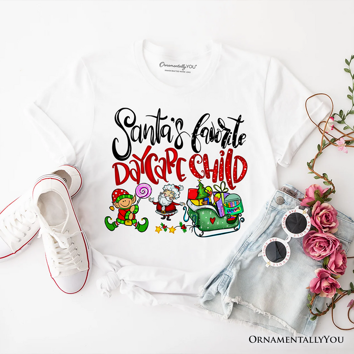 Santa's Favorite Daycare Child T-Shirt, Merry Christmas Children Tee