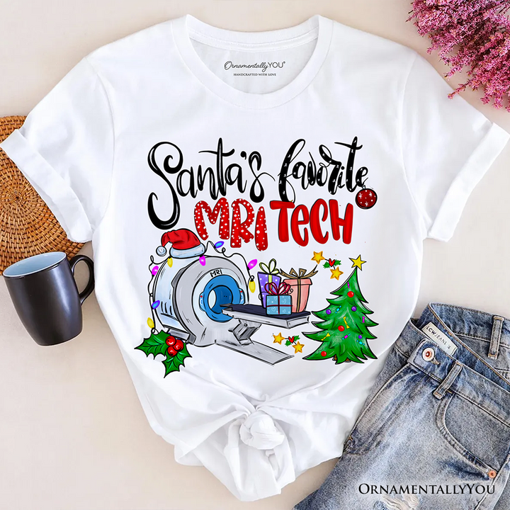 Santa's Favorite MRI Tech T-Shirt, Merry Christmas Imaging Tee