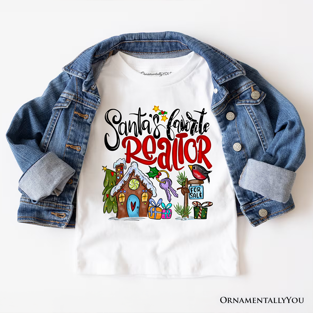 Santa’s Favorite Realtor T-Shirt, Merry Christmas Home Tee