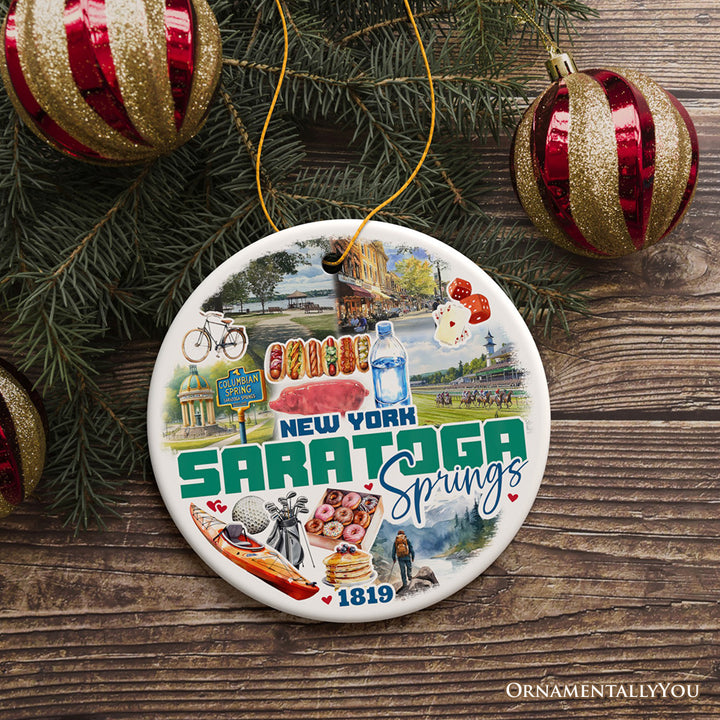 Saratoga Springs Christmas Ornament, New York Spa City and Health Resort Souvenir