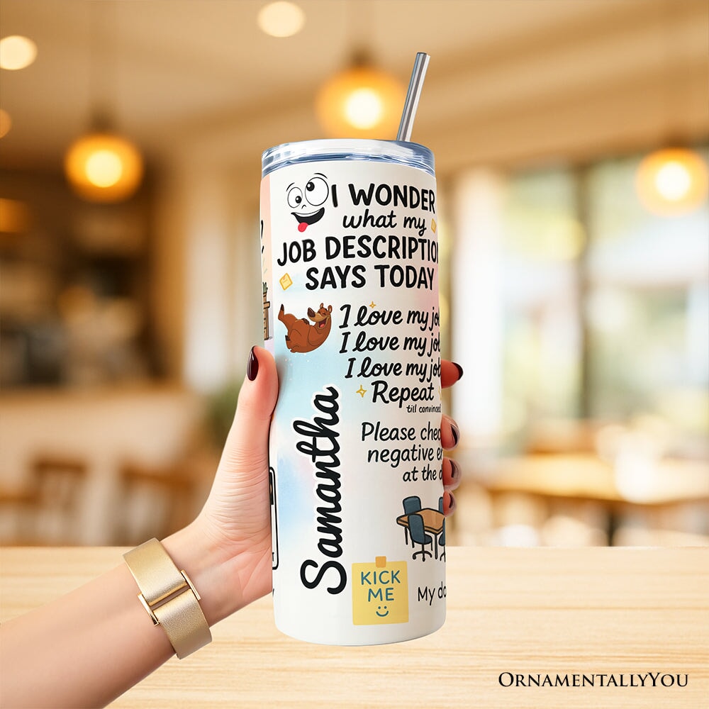 Sarcastic Coworker 20oz Personalized Tumbler With Lid and Stainless Steel Straw, Funny Office Quotes Gift Cup Tumbler OrnamentallyYou 