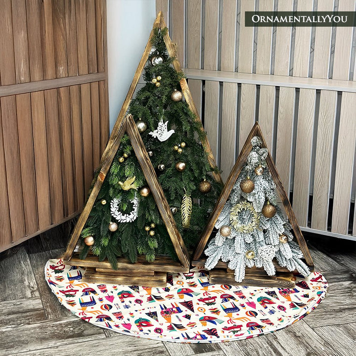 Scandinavian Folk Style Christmas Tree Skirt Tree Skirt Nantong Prince Home Fashion Co., Ltd. 60 Inches 