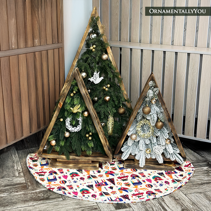 Scandinavian Folk Style Christmas Tree Skirt