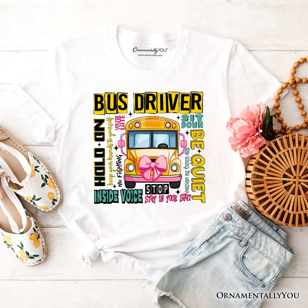 School Bus Driver T-Shirt, Funny Back to School Occupation Tee T-Shirts OrnamentallyYou White XS 