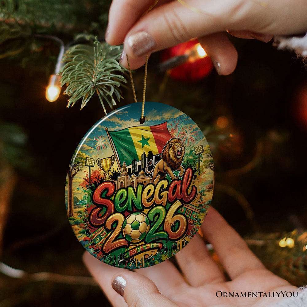 Senegal 2026 Soccer Cup Global Championship Ornament, Fans Football Gift and Tree Decor