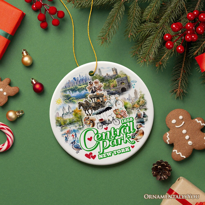 Serene Central Park New York Landmarks Ornament, American Urban Oasis Heritage Gift and Travel Souvenir Ceramic Ornament OrnamentallyYou 