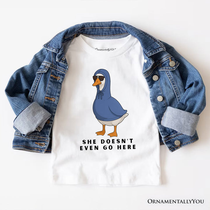 She Doesn’t Even Go Here Silly Goose T-Shirt, Mean Girls Funny Meme Tee T-Shirts OrnamentallyYou White XS 