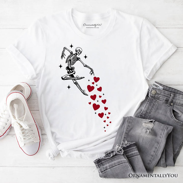 Skeleton Hearts Valentine T-Shirt, Playful Funny Tee T-Shirts OrnamentallyYou White XS 