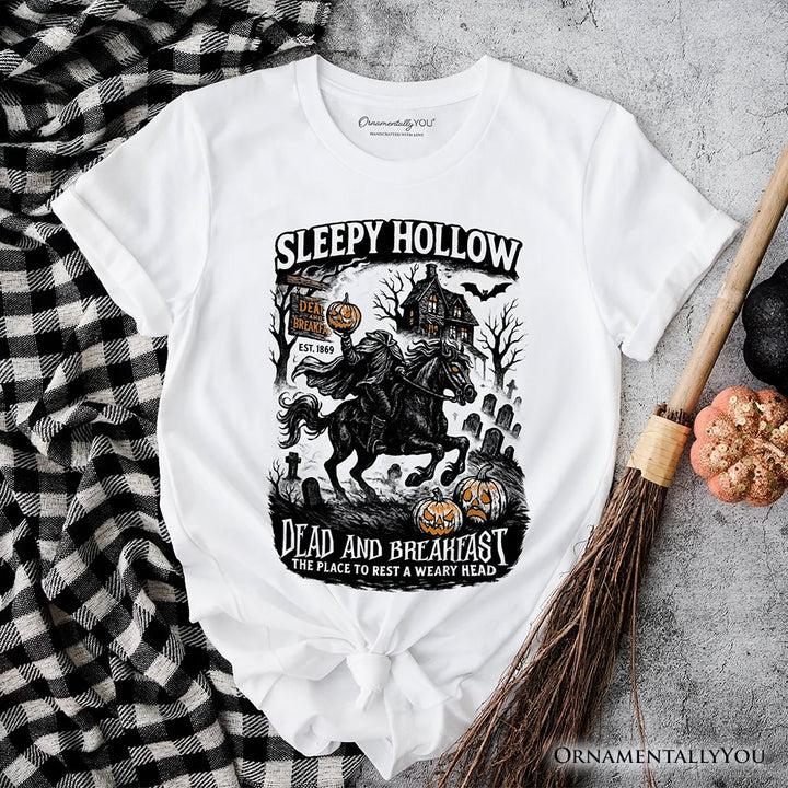 Sleepy Hollow Headless Horseman T-Shirt, Gothic Haunted Halloween Tee T-Shirts OrnamentallyYou White XS 