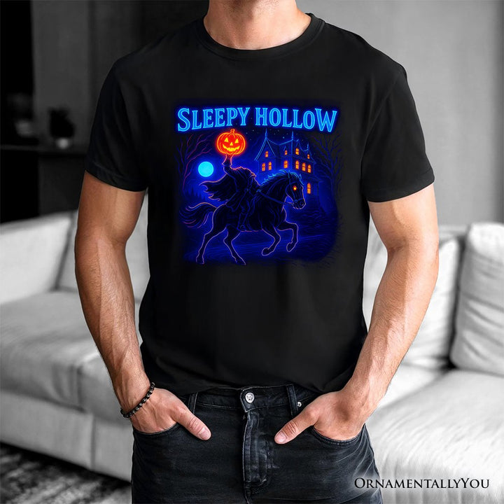 Sleepy Hollow Headless Horseman T-Shirt, Neon Retro Halloween Tee for Spooky Season T-Shirts OrnamentallyYou 