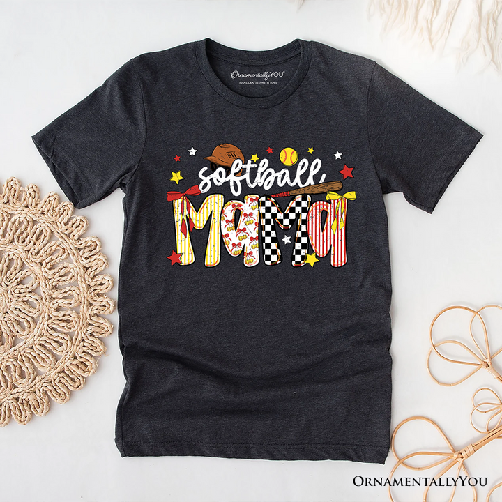 Softball Mama Game Day T-Shirt, Retro Sports Mom Tee