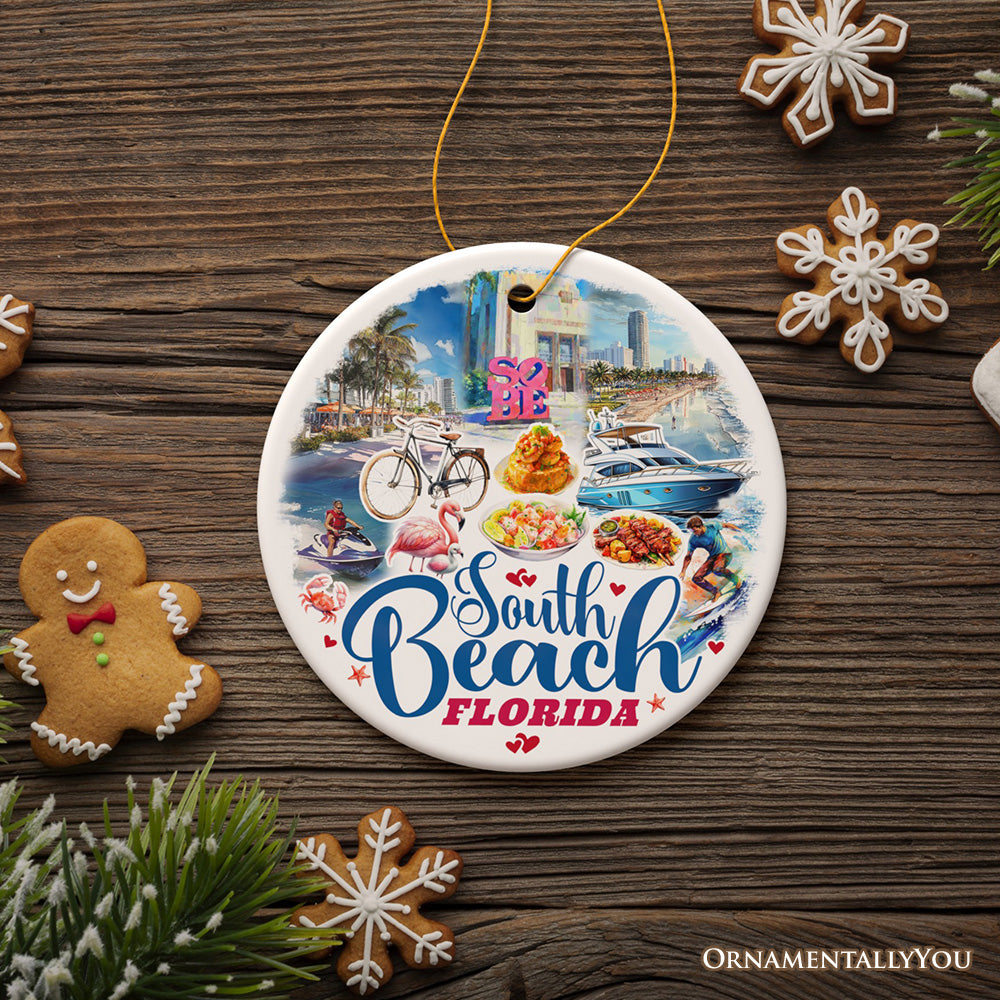South Beach Artistic Culture Christmas Ornament, Florida Souvenir and Gift