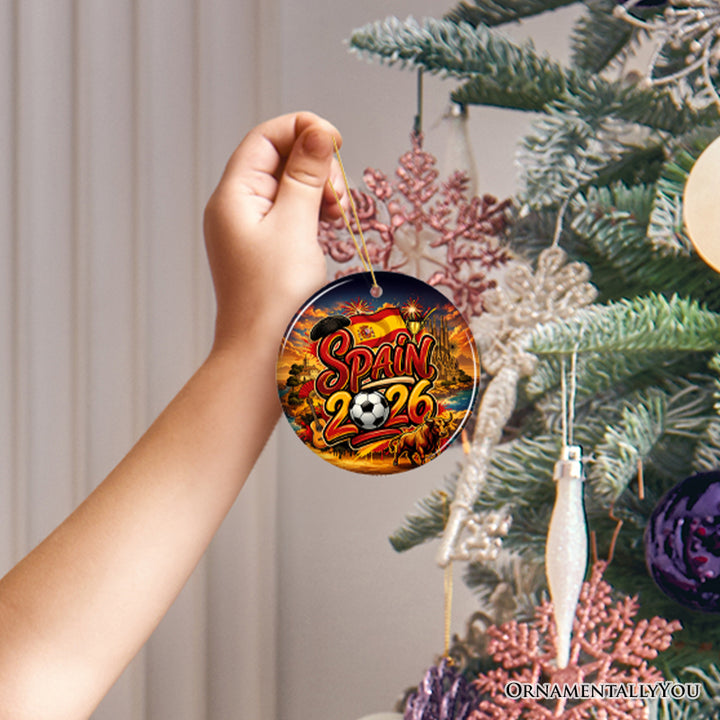 Spain 2026 Soccer Cup Global Championship Ornament, Fans Football Gift and Tree Decor