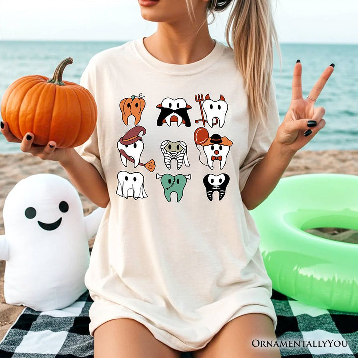 Spooky Halloween Dentist T-Shirt, Teeth Monster Tee for Dental Crew T-Shirts OrnamentallyYou 