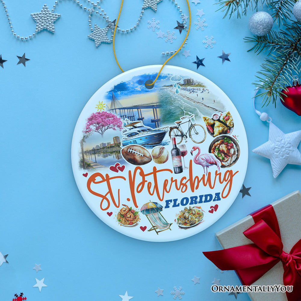 St. Petersburg Christmas Ornament, Florida's Gulf Coast City Souvenir and Decor