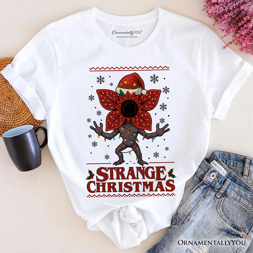 Strange Christmas Retro T-Shirt, Demon Plant Gift for Horror Lovers