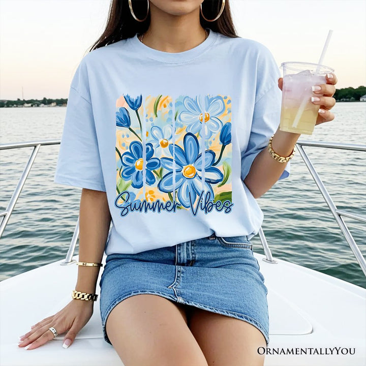 Summer Vibes Brushsroke Flowers T-Shirt, Aesthetic Tee T-Shirts OrnamentallyYou 