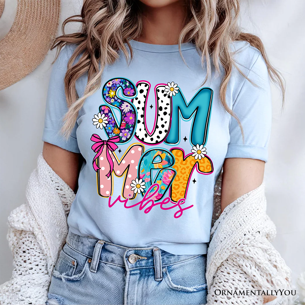 Summer Vibes Retro Floral T-Shirt, Coastal Beach Tee