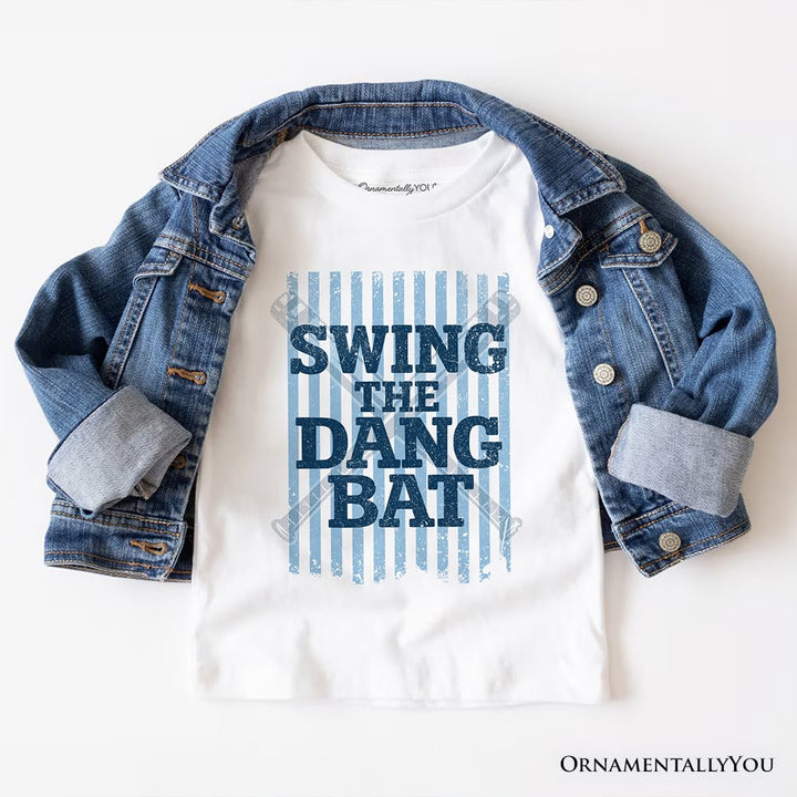 Swing The Dang Bat Softball Mama T-Shirt, Funny Sports Encouragement Tee T-Shirts OrnamentallyYou White XS 