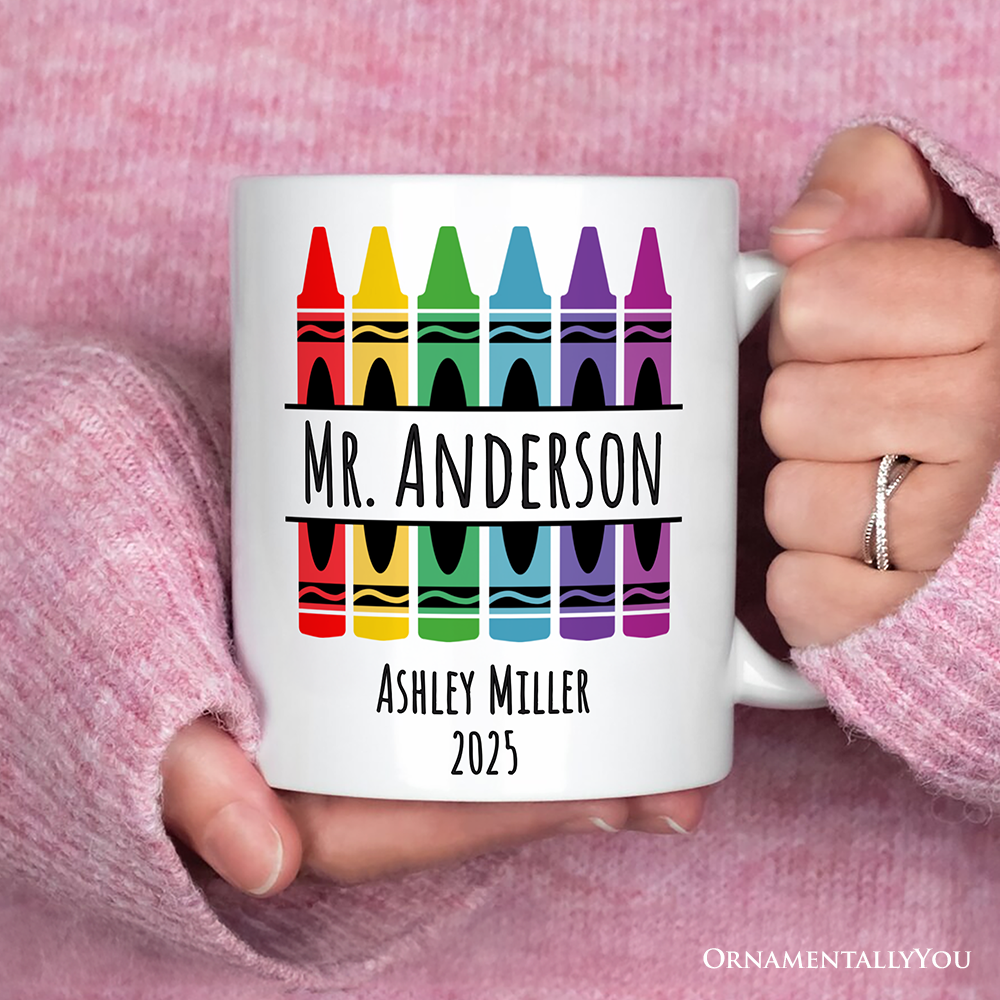 Teacher Personalized Christmas Mug, School Theme Appreciation Gift