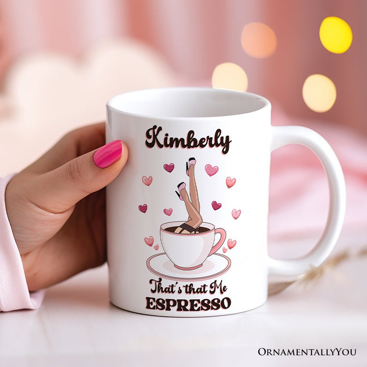 That’s That Me Expresso Vibe Personalized Mug, Retro Girls Valentine and Galentine Gift With Custom Name Personalized Ceramic Mug OrnamentallyYou 