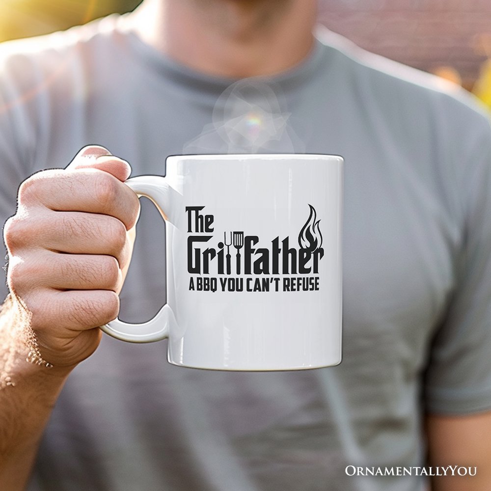 The Grillfather Personalized Mug, BBQ Dad Gift with Custom Name Personalized Ceramic Mug OrnamentallyYou Non-Custom 