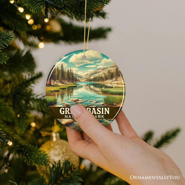 Tranquil Great Basin National Park Ornament, Nevada Mountain Lake Reflection Christmas Gift and High Desert Wilderness Keepsake