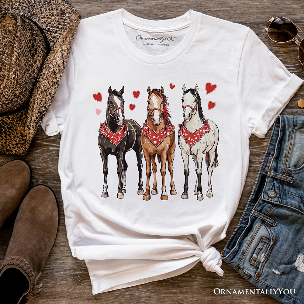 Valentine Horses Western T-Shirt, Cute Country Lover Tee