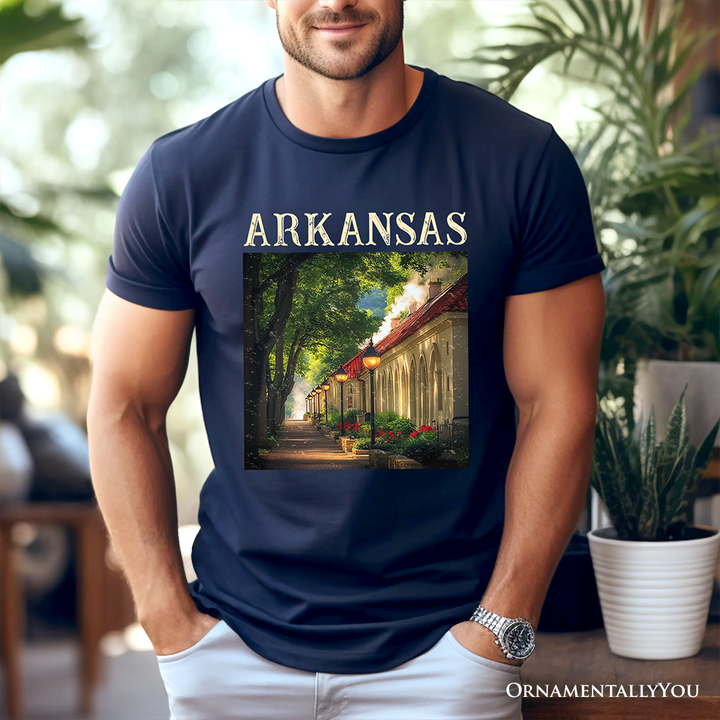 Vintage Arkansas State Hot Springs T-Shirt, Bathhouse Row Tee and Scenic Landmark Keepsake Souvenir
