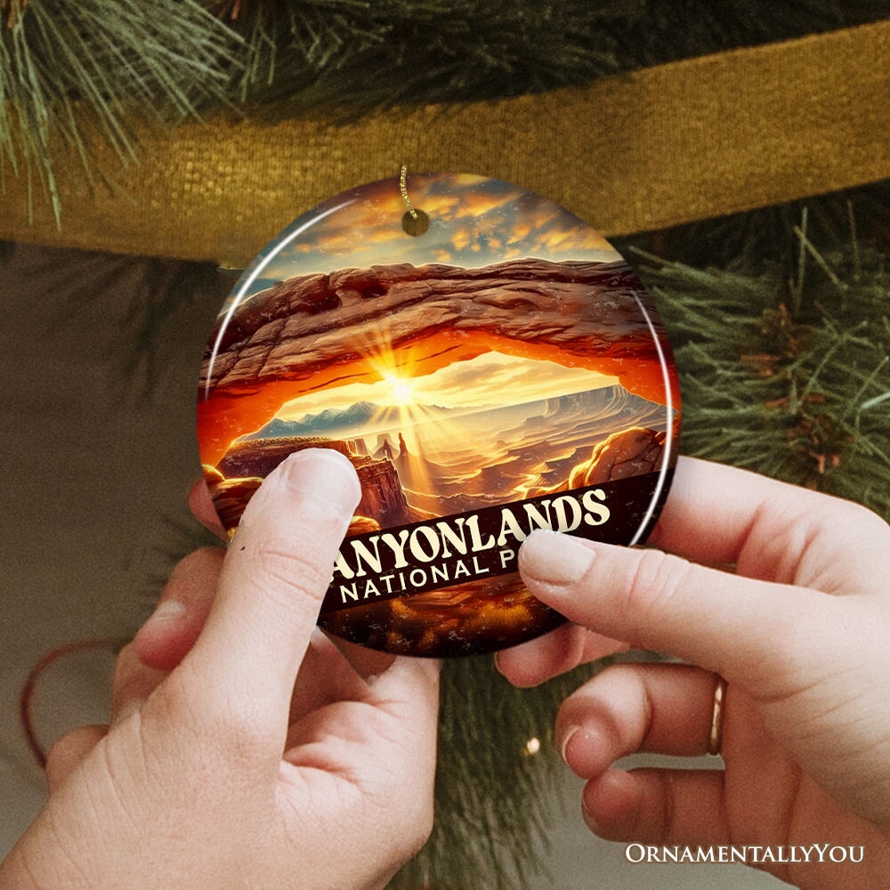 Vintage Canyonlands National Park Ornament, Utah Desert Sunrise Christmas Gift and Scenic Travel Souvenir Ceramic Ornament OrnamentallyYou 