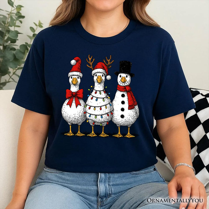 Vintage Christmas Silly Goose T-Shirt, Snowman Spoof Winter Tee T-Shirts OrnamentallyYou 