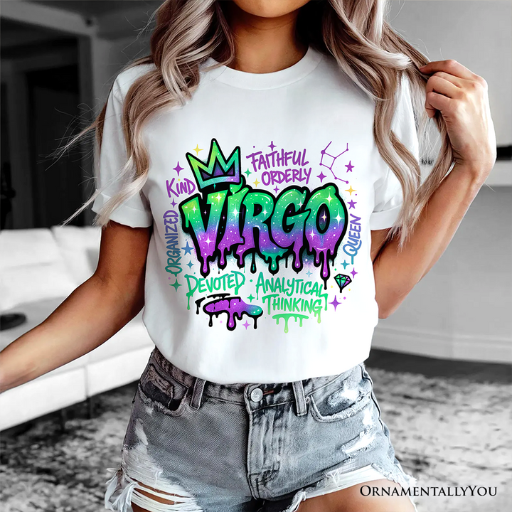 Virgo Graffiti Zodiac T-Shirt, Street Style Astrology Horoscope Tee