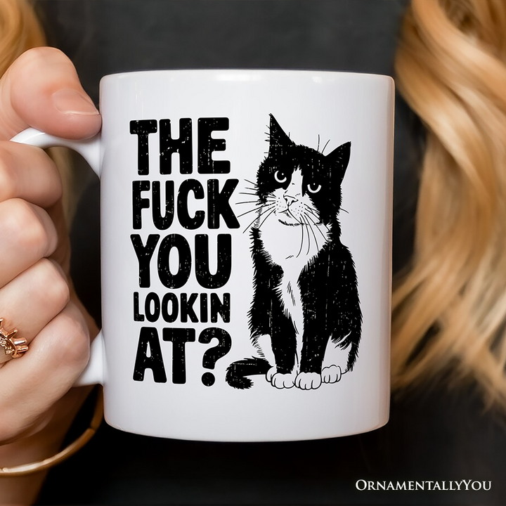 What Are You Looking At Personalized Mug, Cat Lover Gift With Custom Name