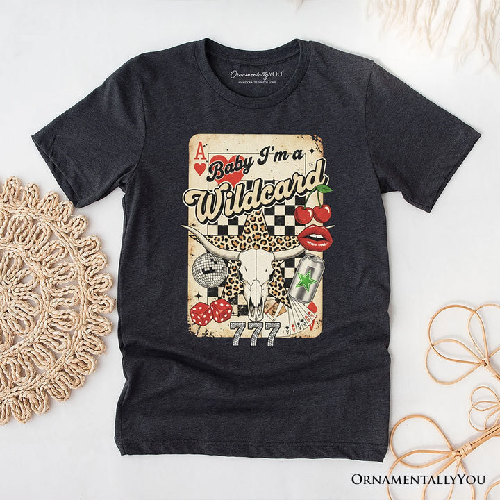 Wildcard Cowgirl T-Shirt, Vintage Western Collage Leopard Skull Tee T-Shirts OrnamentallyYou Dark Gray XS 