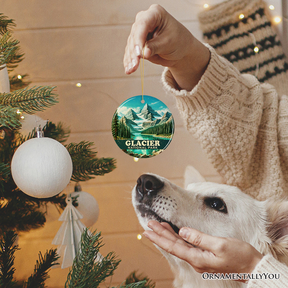Wondrous Glacier National Park Ornament, Montana Mountain View Christmas Gift and Adventure Keepsake