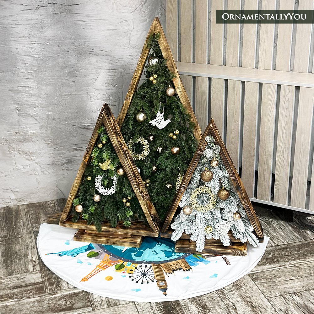 World Landmark Christmas Tree Skirt Tree Skirt Nantong Prince Home Fashion Co., Ltd. 60 Inches 