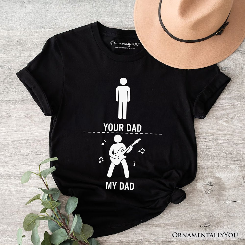 Your Dad Vs My Cool Dad T-Shirt, Funny Bass Guitar Rock Father's Day Tee T-Shirts OrnamentallyYou Black XS 