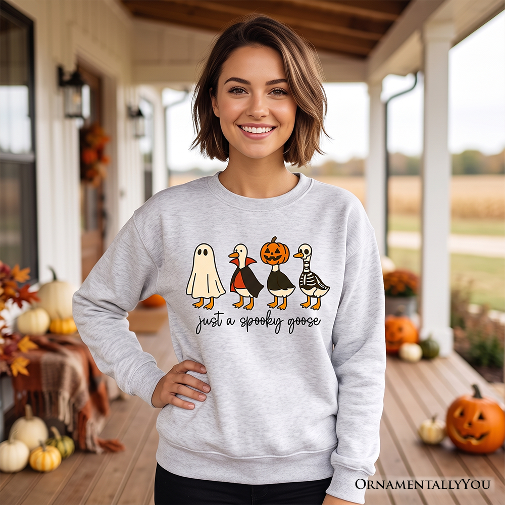 Just a Spooky Goose Sweatshirt, Funny Halloween Costumes Sweater