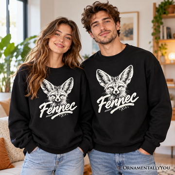 Fennec Fox Desert Sweatshirt, Vintage Wildlife Animal Graphic Sweater