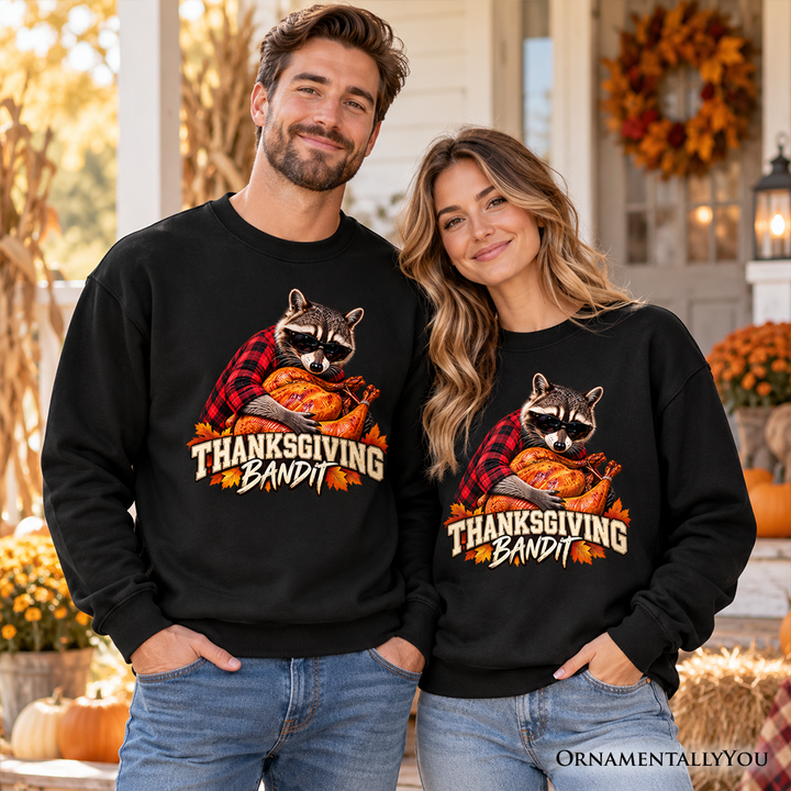 Thanksgiving Bandit Raccoon Sweatshirt, Funny Turkey Autumn Fall Sweater