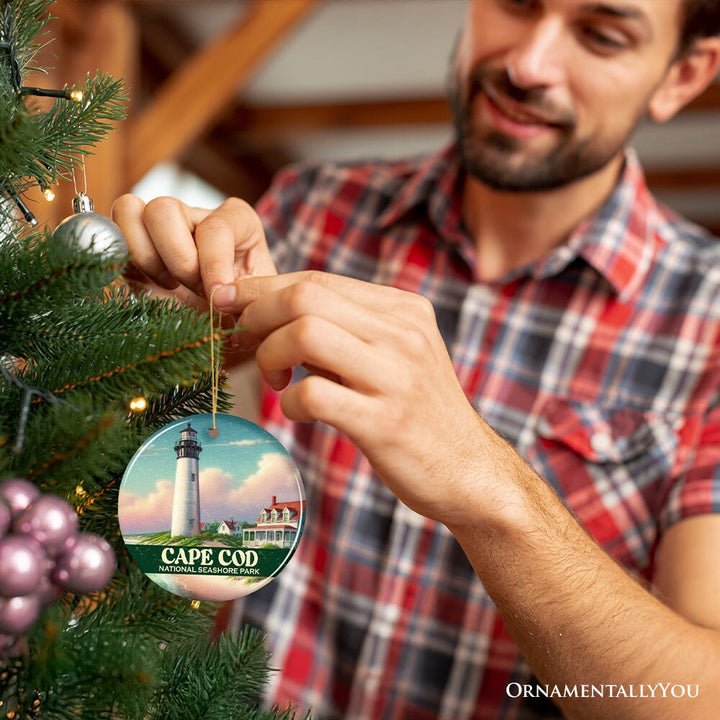 Charming Cape Cod National Seashore Park Ornament, New England Coastal Lighthouse Christmas Decor and Souvenir Ceramic Ornament OrnamentallyYou 