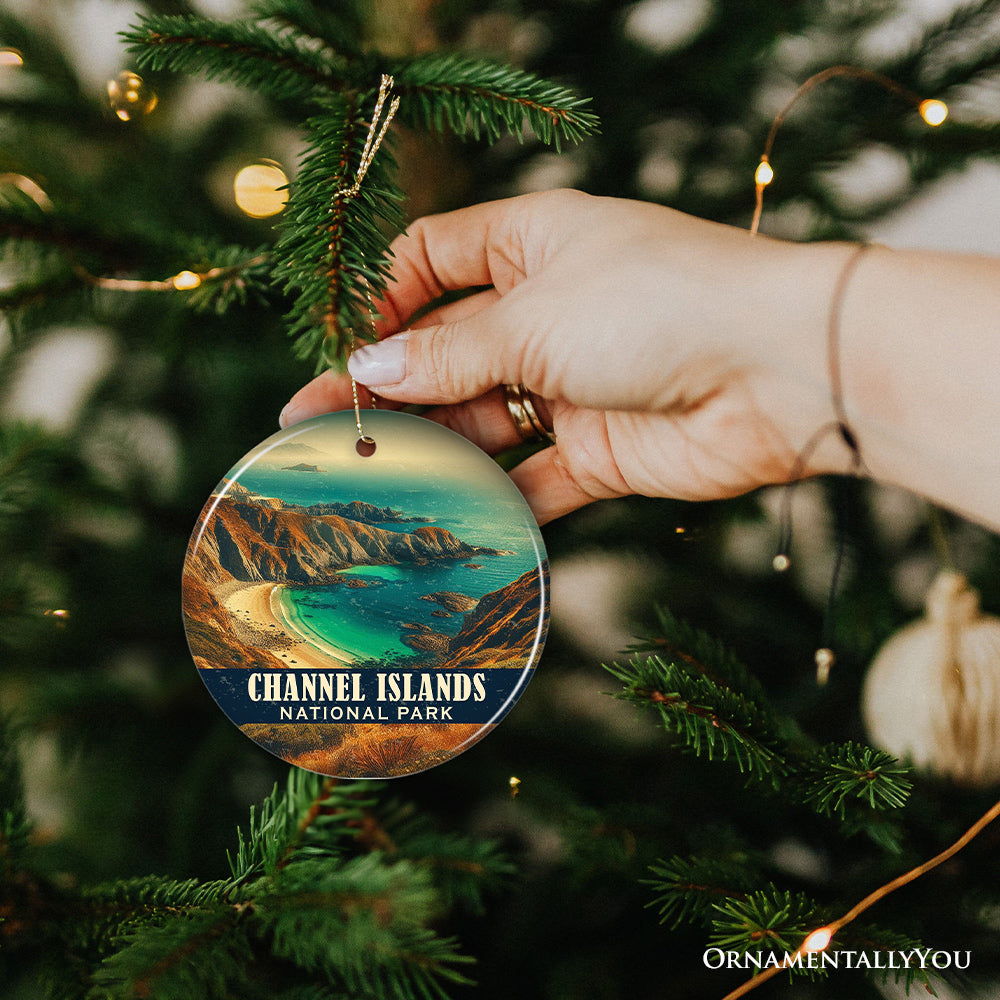 Coastal Channel Islands National Park Ornament, California Rugged Shoreline Christmas Gift and Pacific Ocean Vista Keepsake